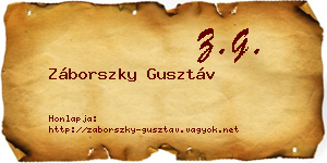Záborszky Gusztáv névjegykártya